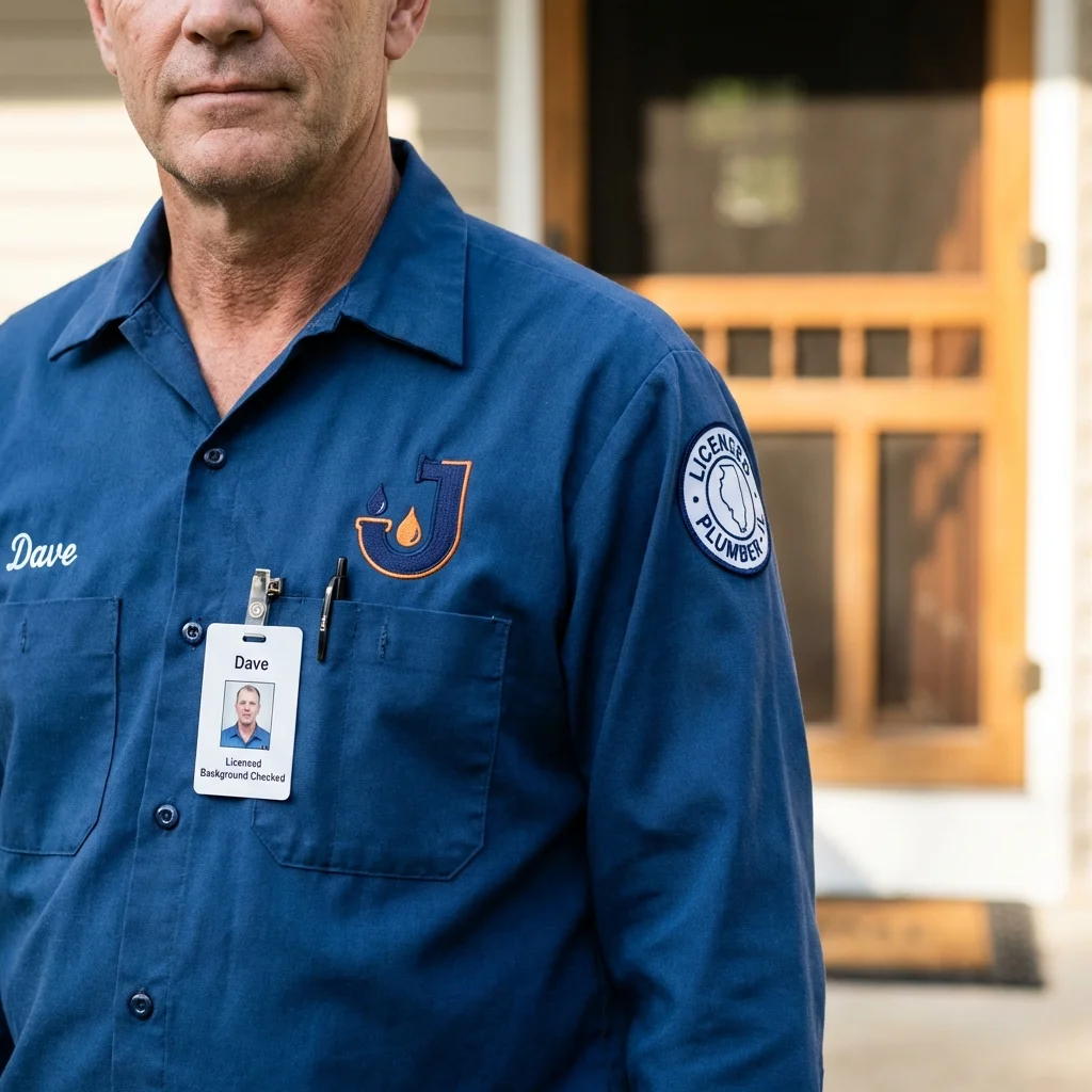Licensed plumber showing ID badge in Alliance, NE
