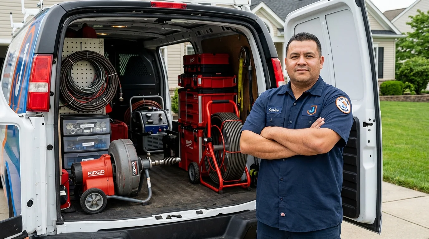Professional drain cleaning equipment and Johns Plumbing LLC plumber in Alliance