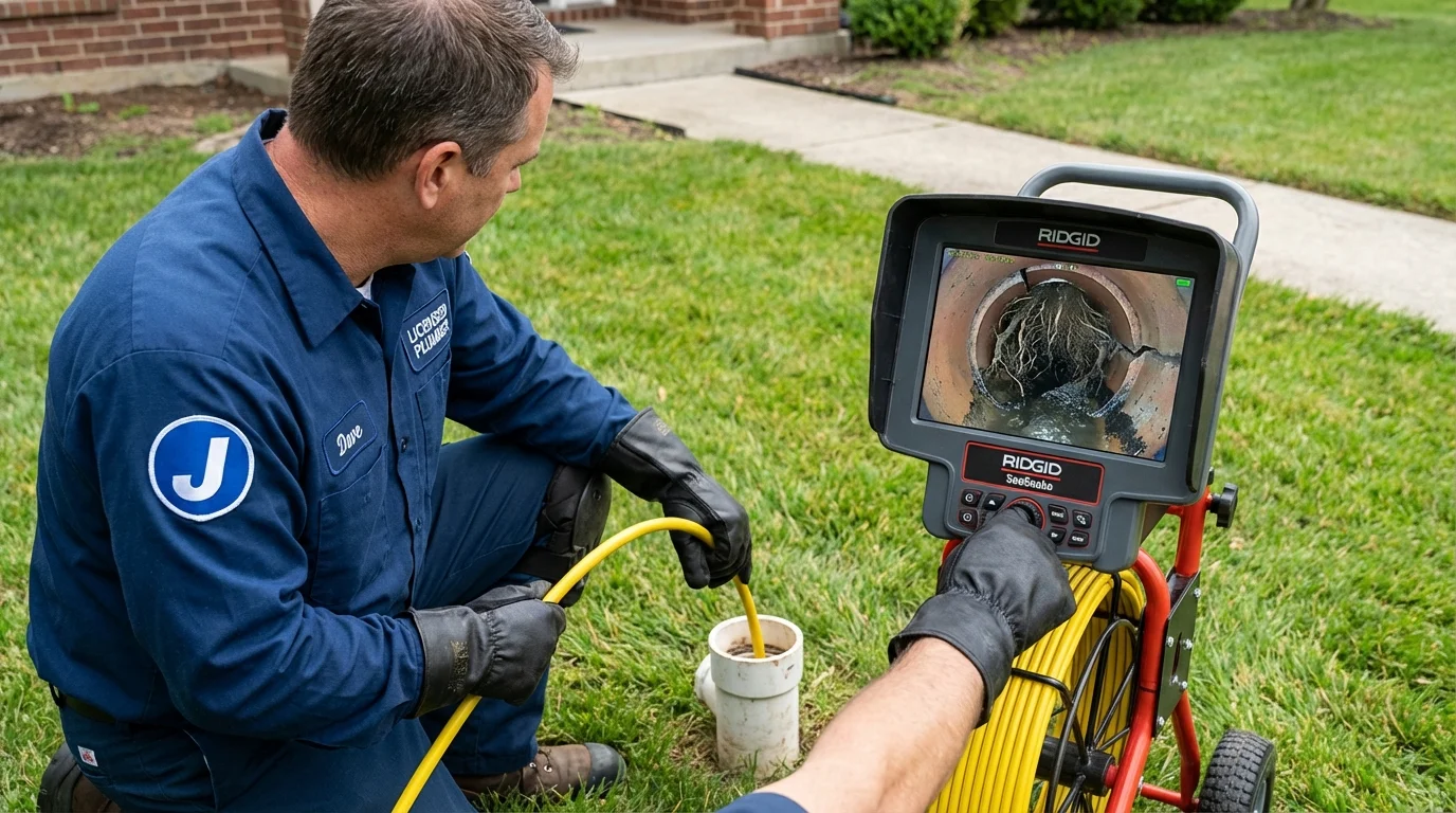 Sewer camera inspection being performed by Johns Plumbing LLC in Alliance